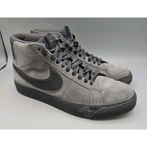 Nike Zoom Blazer SB Mid Swoosh - Anthracite Black Sz 7 40 Suede Gray FD0731-001